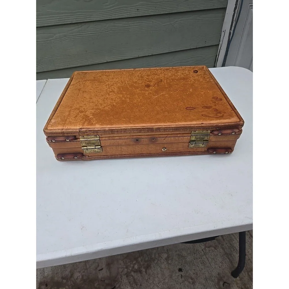 Vintage Hartmann briefcase leather attache tan brown classic business